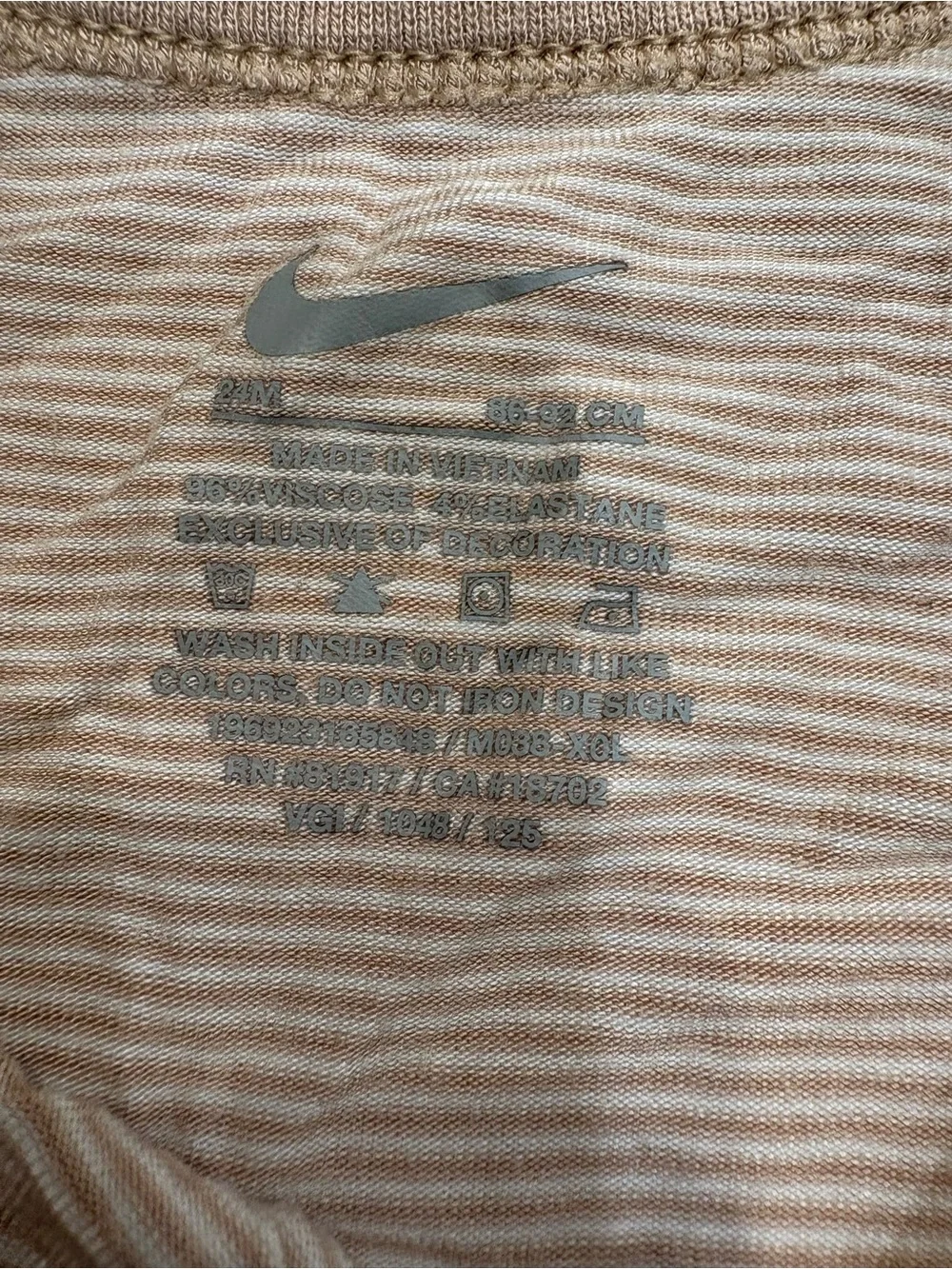 Nike Kids Beige/Tan Striped Bodysuit and Tan Joggers Matching Set